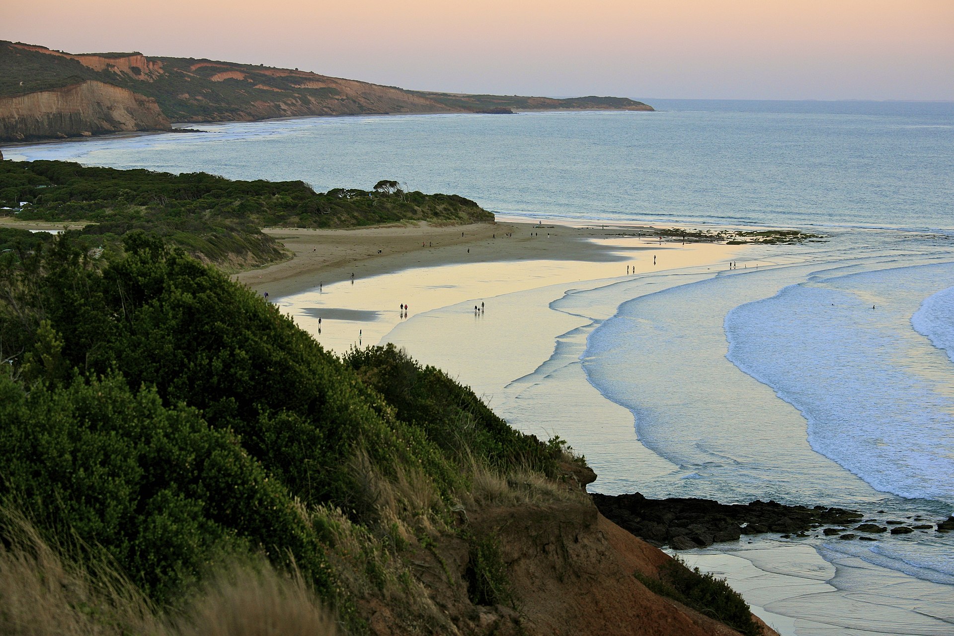 Sunset over the beach at Jan Juc, near Torquay on the Surf Coast